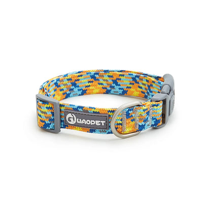 Nylon Dog Collar Adjustable Reflective Pet Collars with Metal Buckle and Quick Release Buckle Large and Medium Dog Pet Collars