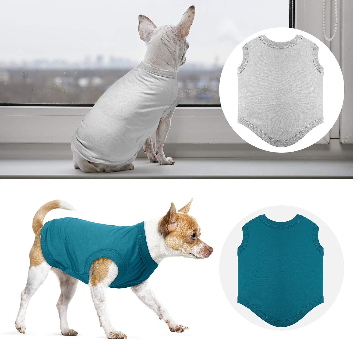 8 Pcs Dog Shirts Pet Puppy Blank Clothes Soft Dog T-Shirt Breathable Plain Summer Fall Winter Male Female Pet Shirts Cotton Puppy Clothes Outfit for Most Cats(S)